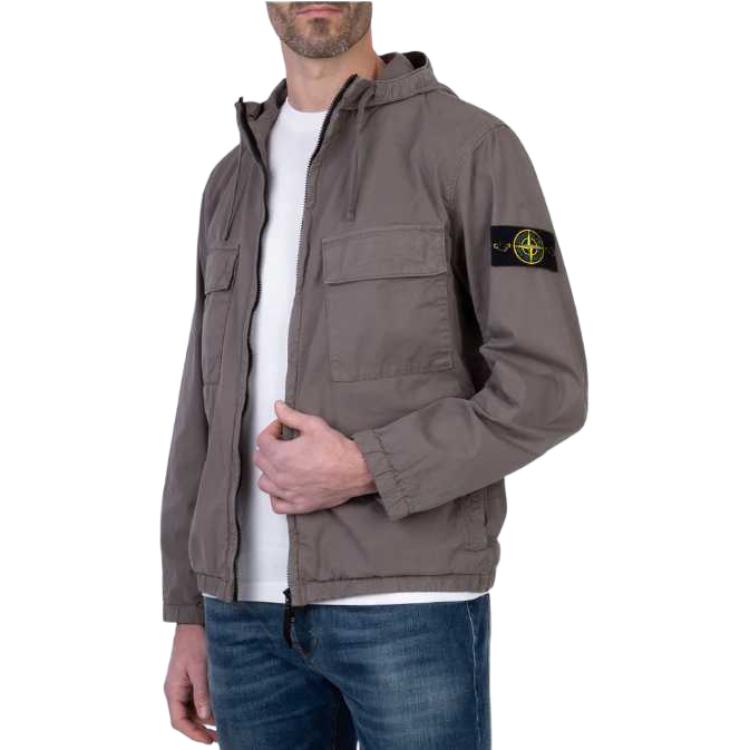 STONE ISLAND SS24 Supima Cotton Casual Gray Zip Hoodie Jacket for Men. 801542610-V0092 圖 4
