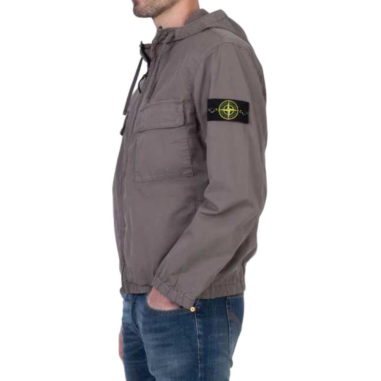 STONE ISLAND SS24 Supima Cotton Casual Gray Zip Hoodie Jacket for Men. 801542610-V0092 圖 5