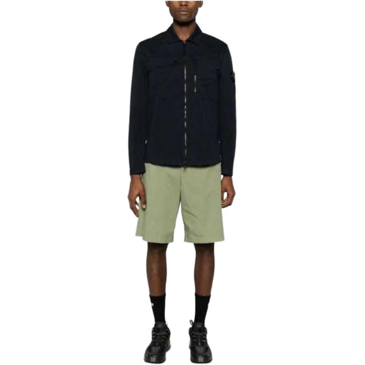 STONE ISLAND SS24 Supima Cotton Chest Pocket Zip Jacket Navy Blue 801510210-V0020 圖 3