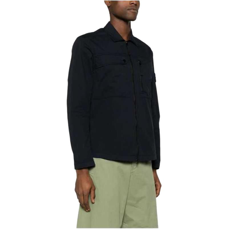 STONE ISLAND SS24 Supima Cotton Chest Pocket Zip Jacket Navy Blue 801510210-V0020 圖 5
