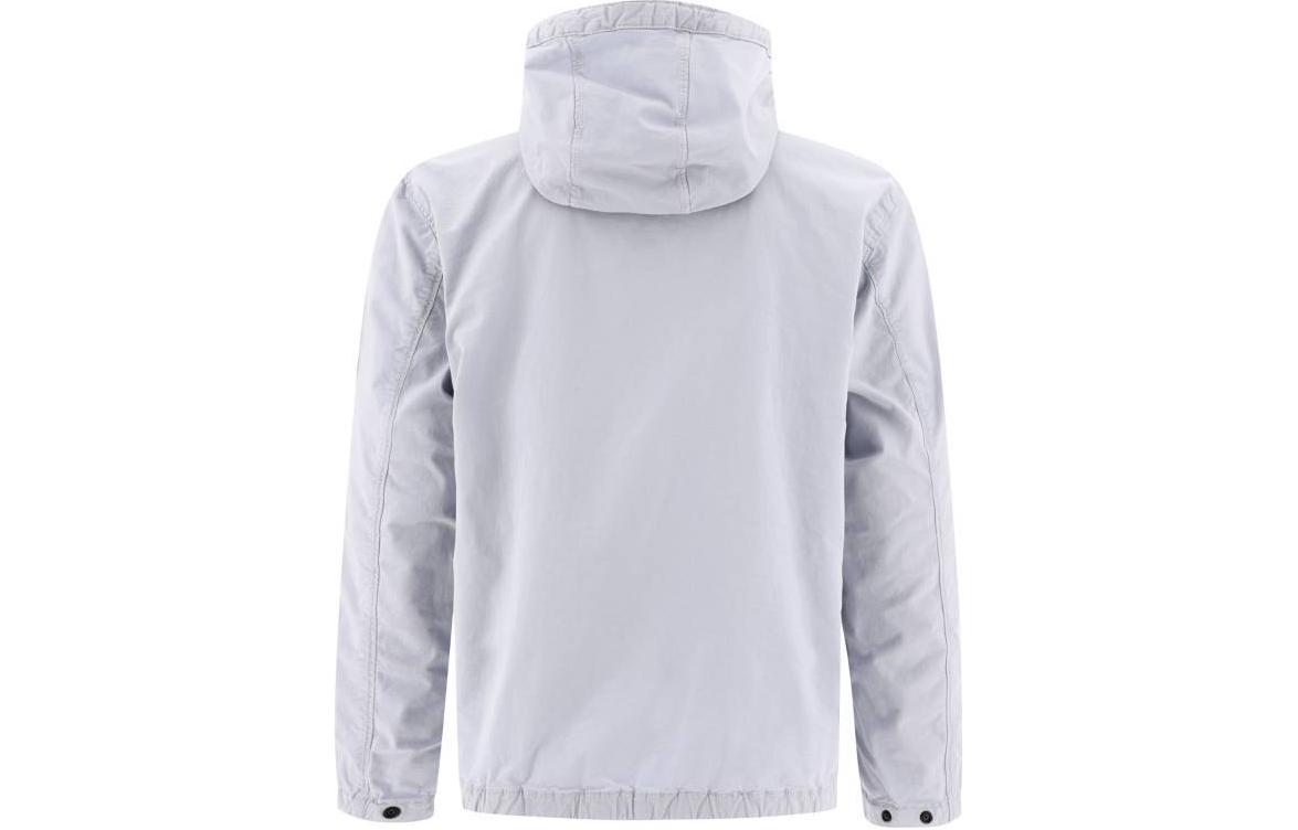 STONE ISLAND SS24 Supima Cotton Frost Blue Zip-Up Hoodie Jacket for Men 801542610-V0041 圖 3