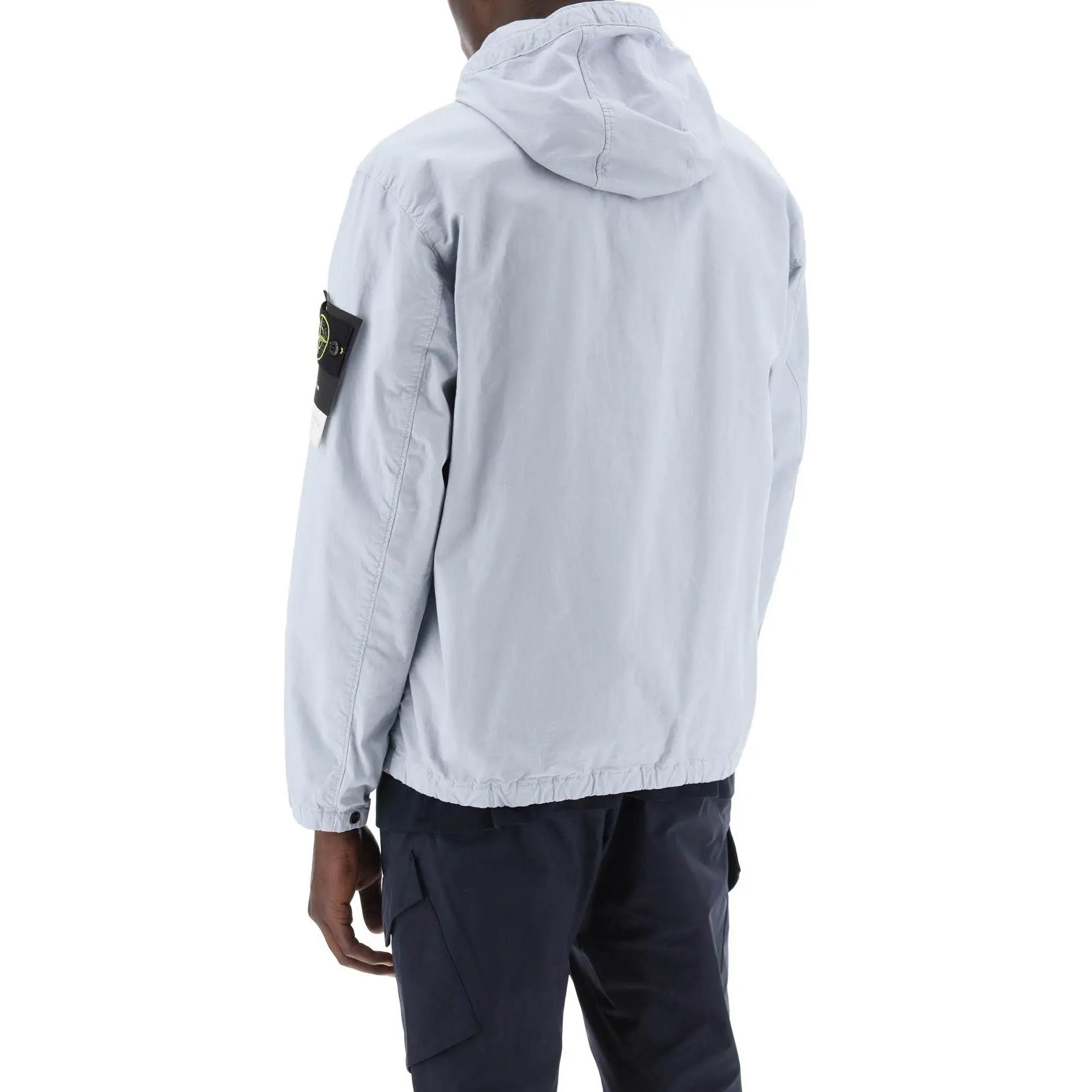 STONE ISLAND SS24 Supima Cotton Frost Blue Zip-Up Hoodie Jacket for Men 801542610-V0041 圖 5