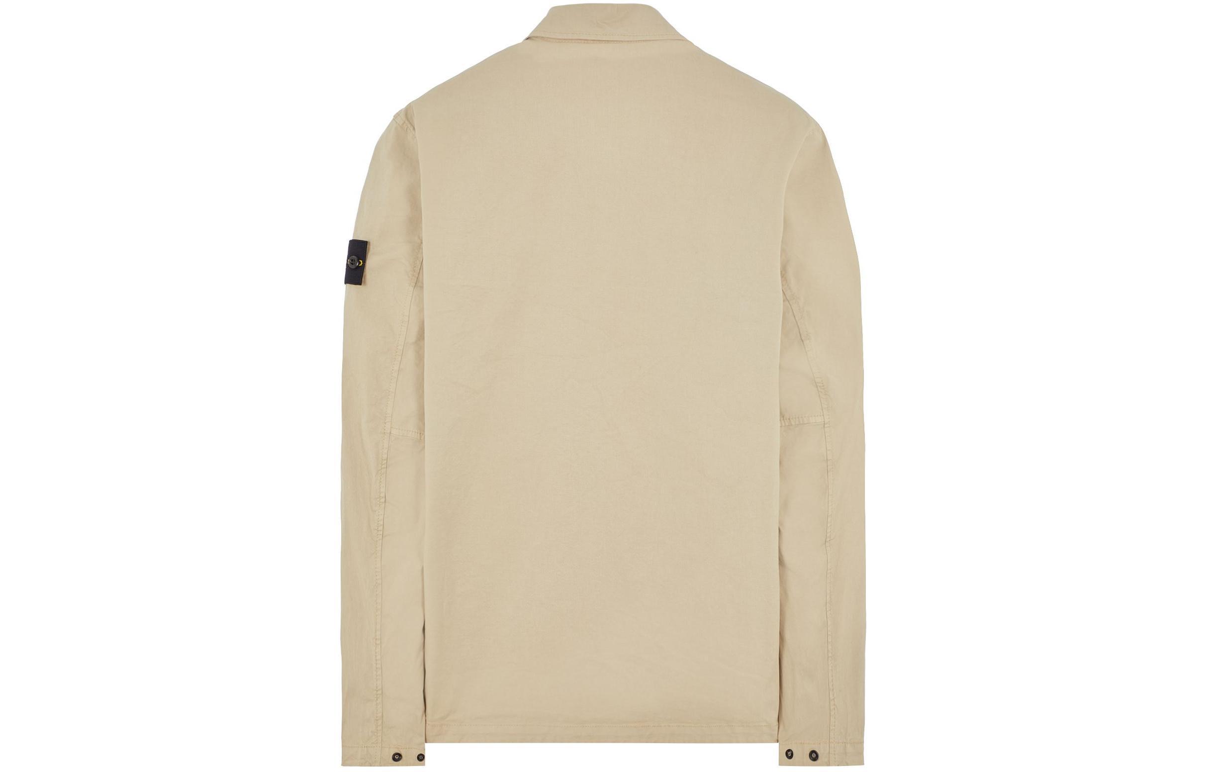 Stone Island SS24 Supima Cotton Sand Color Zip Pocket Jacket for Men 801510210-V0095 圖 3