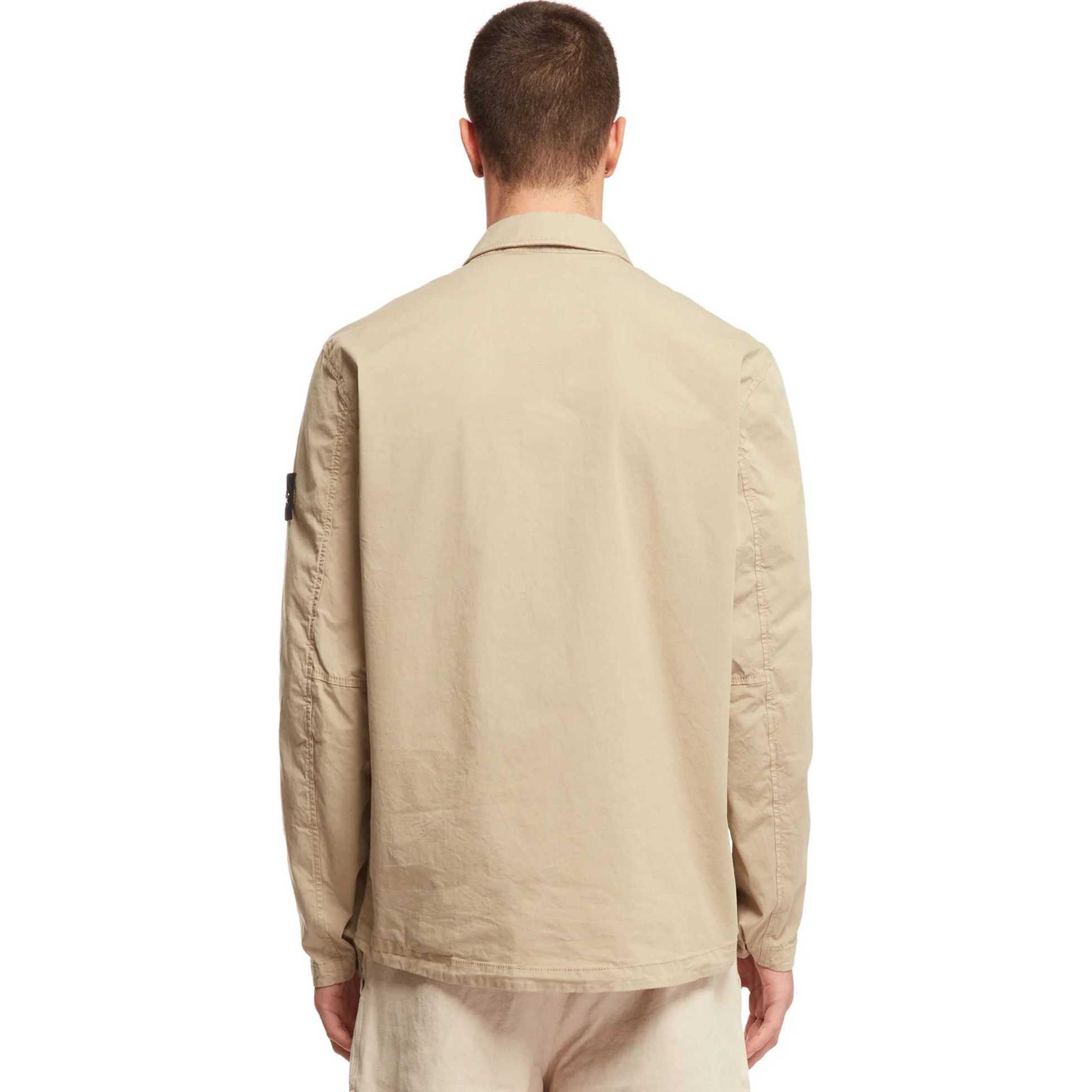 Stone Island SS24 Supima Cotton Sand Color Zip Pocket Jacket for Men 801510210-V0095 圖 7