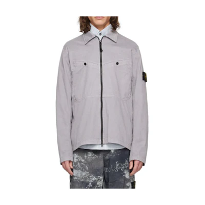 Stone Island SS24 Vintage Washed Double-Pocket Long-Sleeve Jacket Grey Men 801510104-V0164