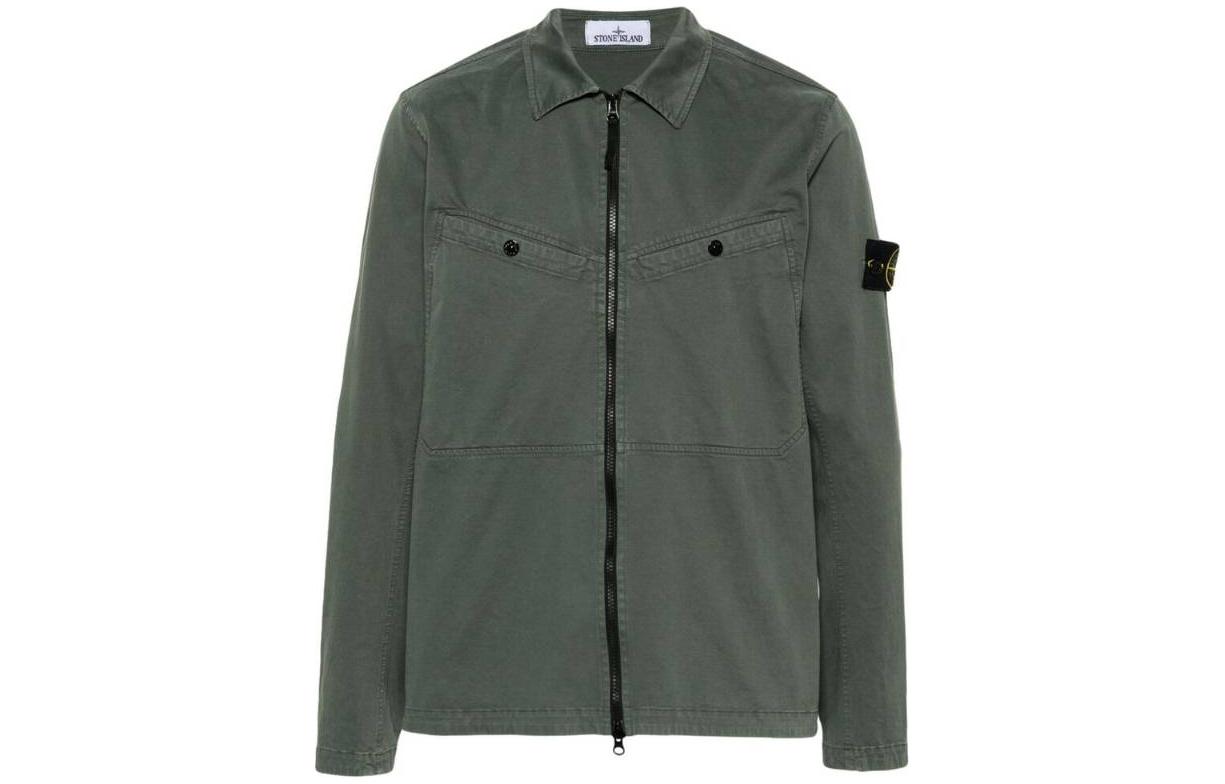STONE ISLAND SS24 Vintage Washed Double Pocket Green Jacket for Men. 801510104-V0159 圖 2