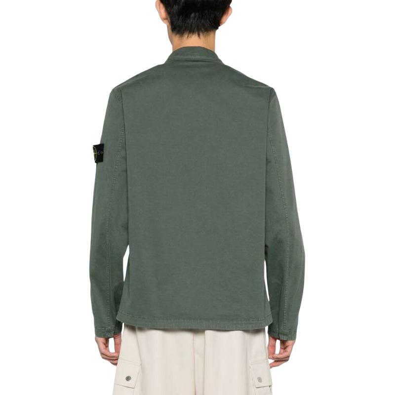STONE ISLAND SS24 Vintage Washed Double Pocket Green Jacket for Men. 801510104-V0159 圖 4