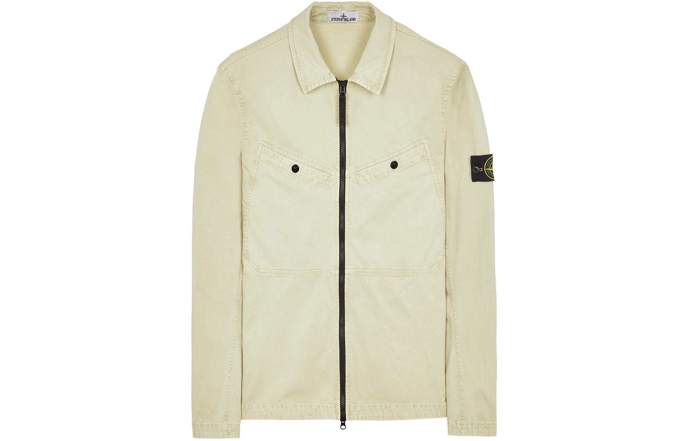 Stone Island SS24 Vintage Washed Double Pocket Long Sleeve Jacket Pistachio Green 801510104-V0051
