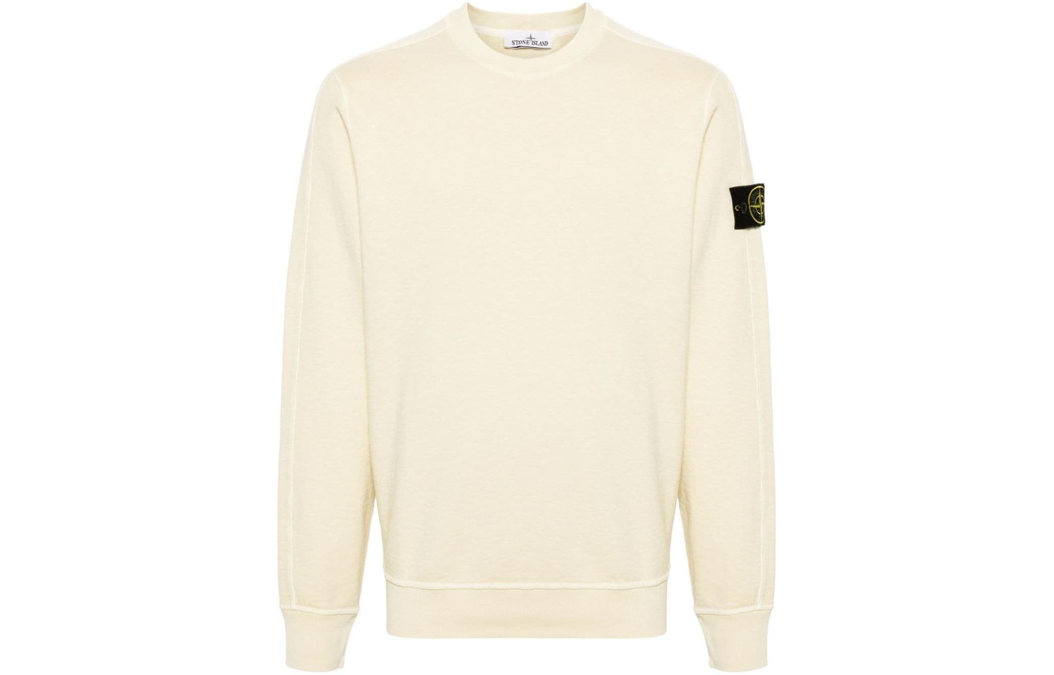 STONE ISLAND SS24 Vintage Washed Logo Crewneck Sweatshirt Men’s Off-White 801566060-V0191 圖 2