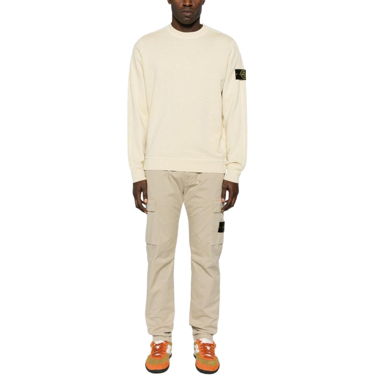 STONE ISLAND SS24 Vintage Washed Logo Crewneck Sweatshirt Men’s Off-White 801566060-V0191 圖 3