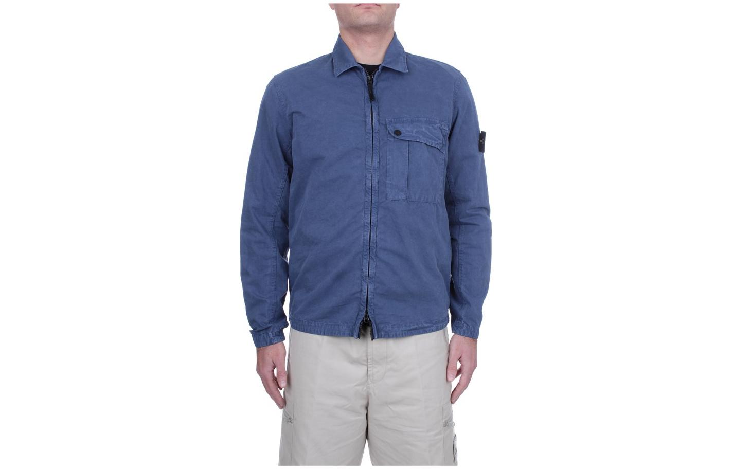 STONE ISLAND SS24 Washed Cotton Zip-Up Shirt Jacket Navy Blue  Casual Jacket 8015119WN-V0124 圖 2