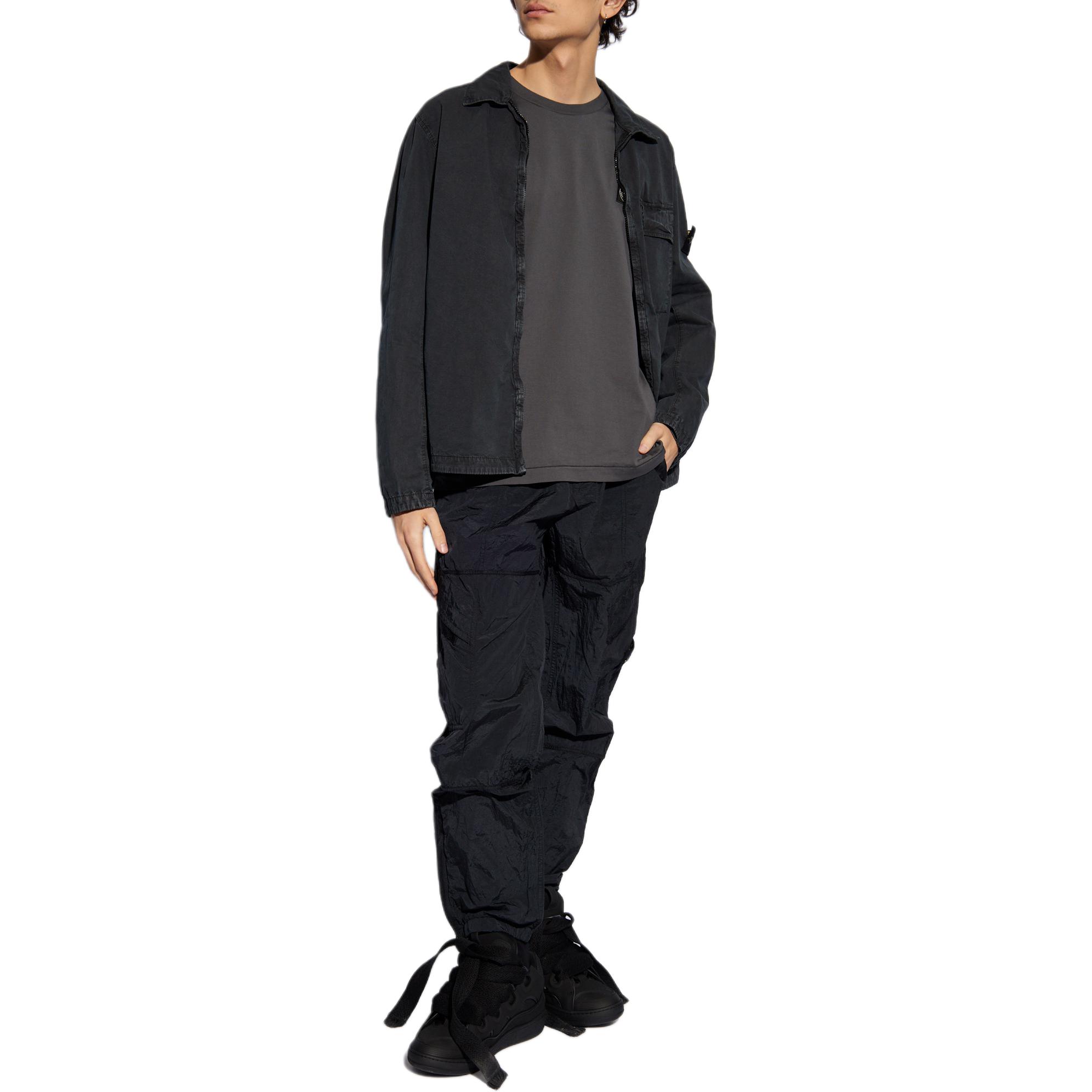 STONE ISLAND SS24 Washed Cotton Zip-Up Shirt Jacket Charcoal Grey  Outerwear 8015119WN-V0165 圖 3