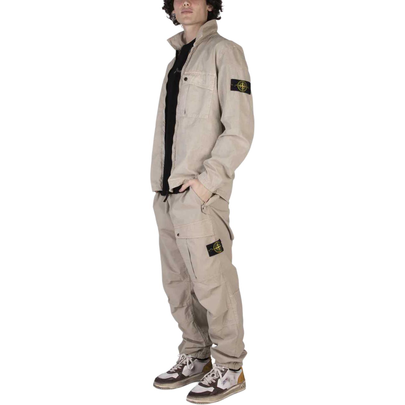 Stone Island SS24 Washed Cotton Zip-Up Shirt Jacket Khaki  Fashion Wear 8015119WN-V0195 圖 3