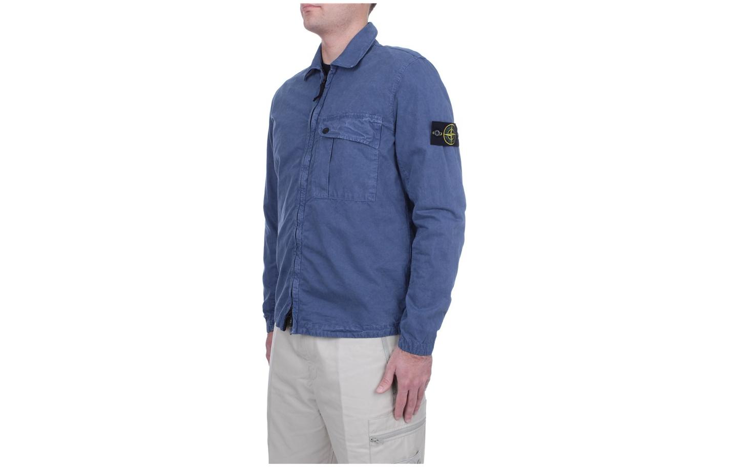 STONE ISLAND SS24 Washed Cotton Zip-Up Shirt Jacket Navy Blue  Casual Jacket 8015119WN-V0124 圖 3