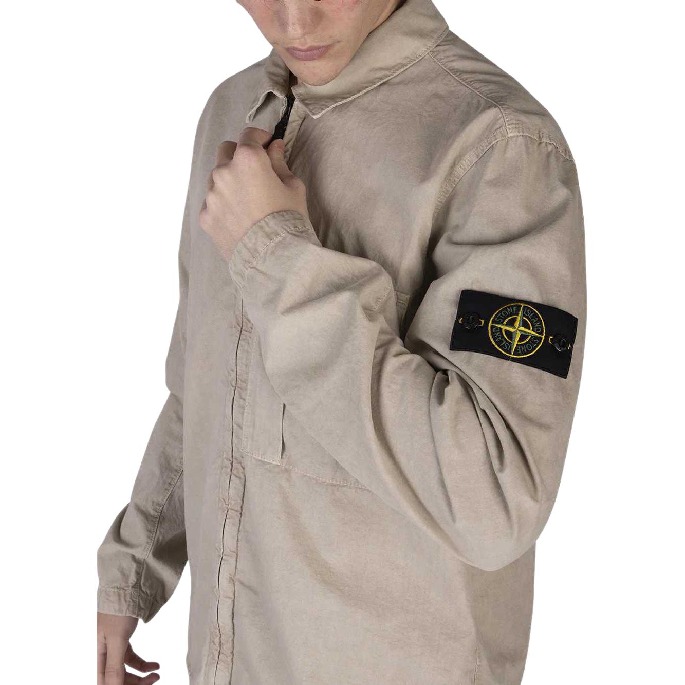 Stone Island SS24 Washed Cotton Zip-Up Shirt Jacket Khaki  Fashion Wear 8015119WN-V0195 圖 5