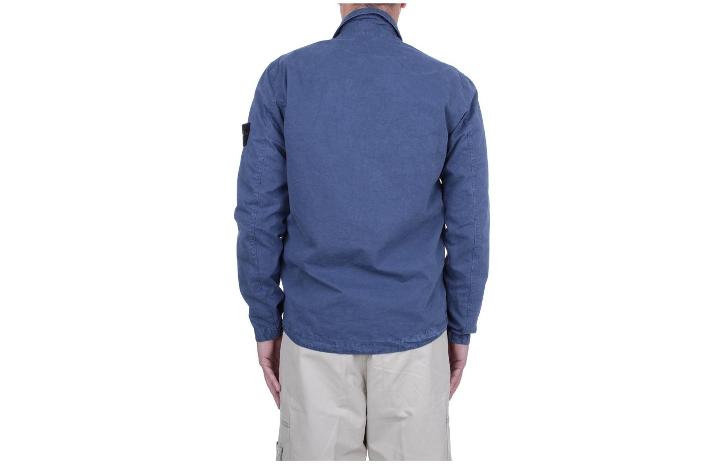 STONE ISLAND SS24 Washed Cotton Zip-Up Shirt Jacket Navy Blue  Casual Jacket 8015119WN-V0124 圖 5