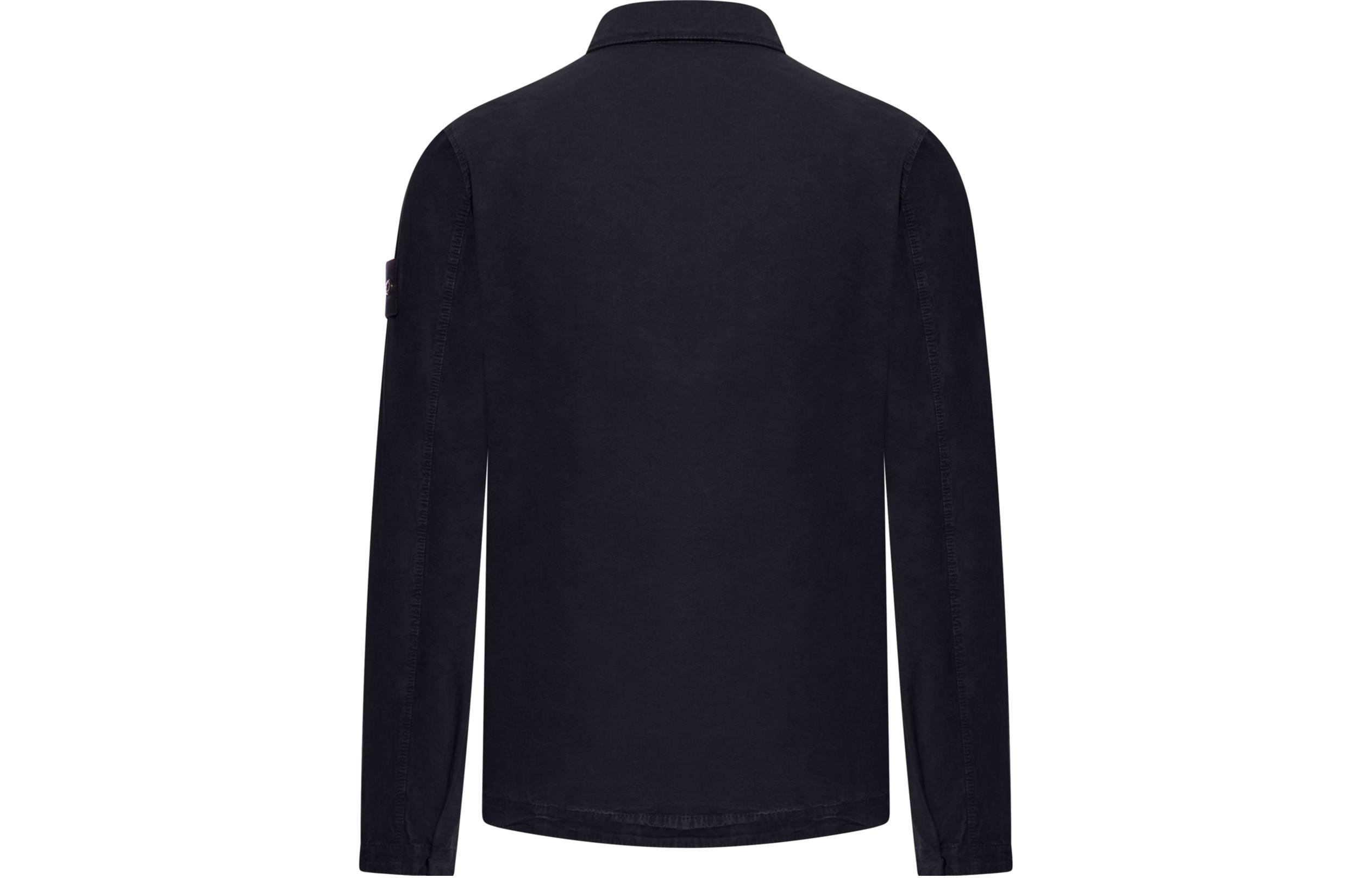 STONE ISLAND SS24 Washed Cotton Zip Jacket Shirt with Pockets Black - 8015119WN-V0120 圖 3