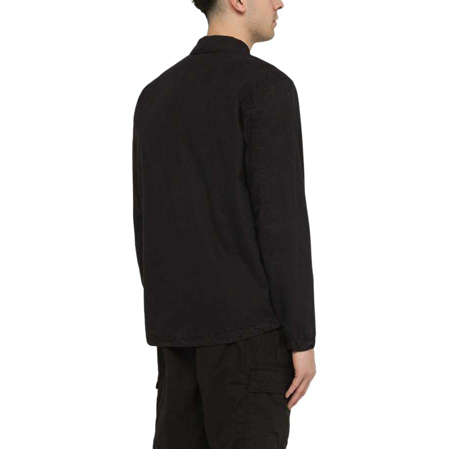 STONE ISLAND SS24 Washed Cotton Zip Jacket Shirt with Pockets Black - 8015119WN-V0120 圖 6