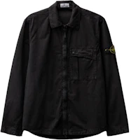 Stone Island SS24 Washed Logo Cotton Zip Pocket Long Sleeve Jacket Black . 8015119WN-V0129 Stone Island SS24 Washed Logo Cotton Zip Pocket Long Sleeve Jacket Black . 8015119WN-V0129