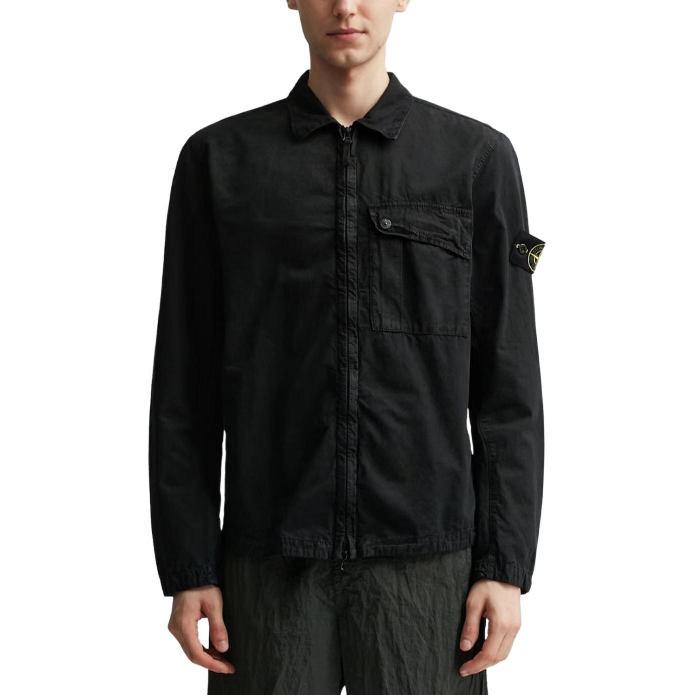 Stone Island SS24 Washed Logo Cotton Zip Pocket Long Sleeve Jacket Black . 8015119WN-V0129 圖 4