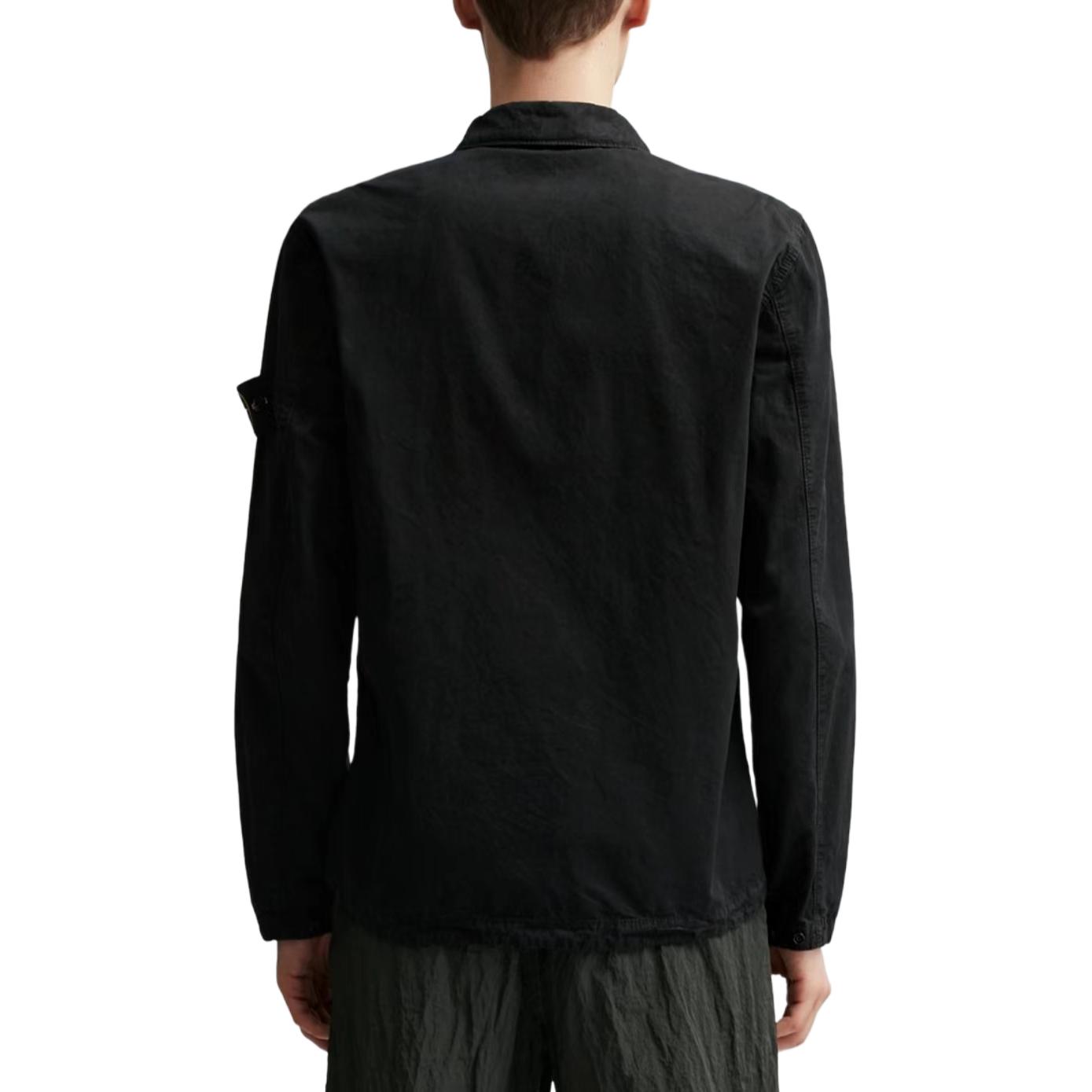 Stone Island SS24 Washed Logo Cotton Zip Pocket Long Sleeve Jacket Black . 8015119WN-V0129 圖 5