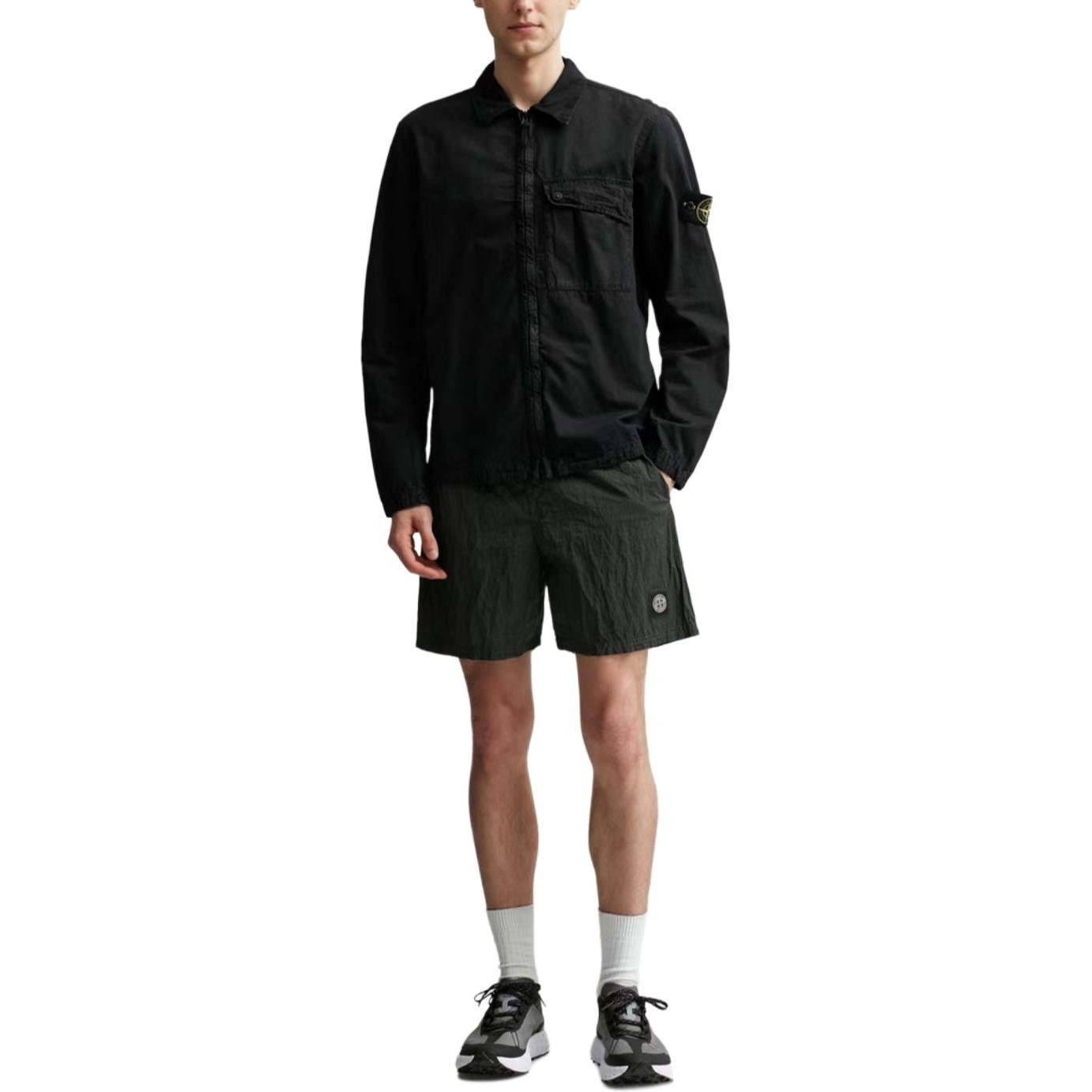 Stone Island SS24 Washed Logo Cotton Zip Pocket Long Sleeve Jacket Black . 8015119WN-V0129 圖 6