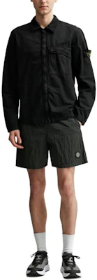 Stone Island SS24 Washed Logo Cotton Zip Pocket Long Sleeve Jacket Black . 8015119WN-V0129 Details for Stone Island SS24 Washed Logo Cotton Zip Pocket Long Sleeve Jacket Black . 8015119WN-V0129