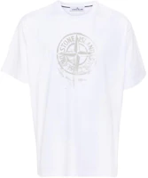 Stone Island SS24 White Compass Logo Print Crewneck T-Shirt Short Sleeve 80152RC87-V0001 Stone Island SS24 White Compass Logo Print Crewneck T-Shirt Short Sleeve 80152RC87-V0001