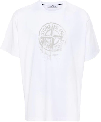 Stone Island SS24 白色羅盤標誌印花短袖圓領T恤 80152RC87-V0001 Buy Stone Island SS24 白色羅盤標誌印花短袖圓領T恤 80152RC87-V0001