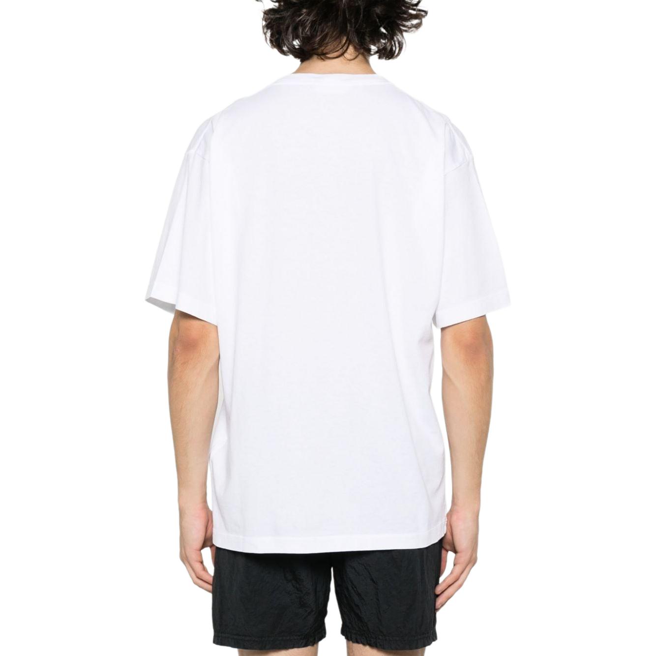 Shop Stone Island SS24 白色羅盤標誌印花短袖圓領T恤 80152RC87-V0001