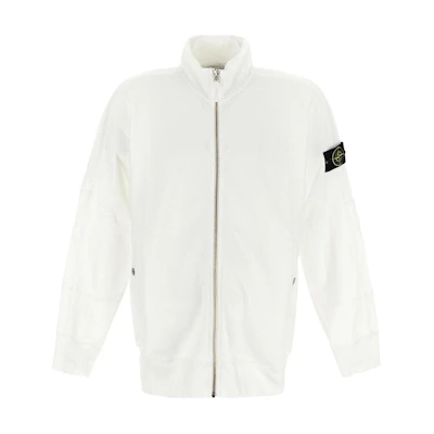 Stone Island SS24 White Logo High-Collar Jacket Classic Style 801565960-V0001