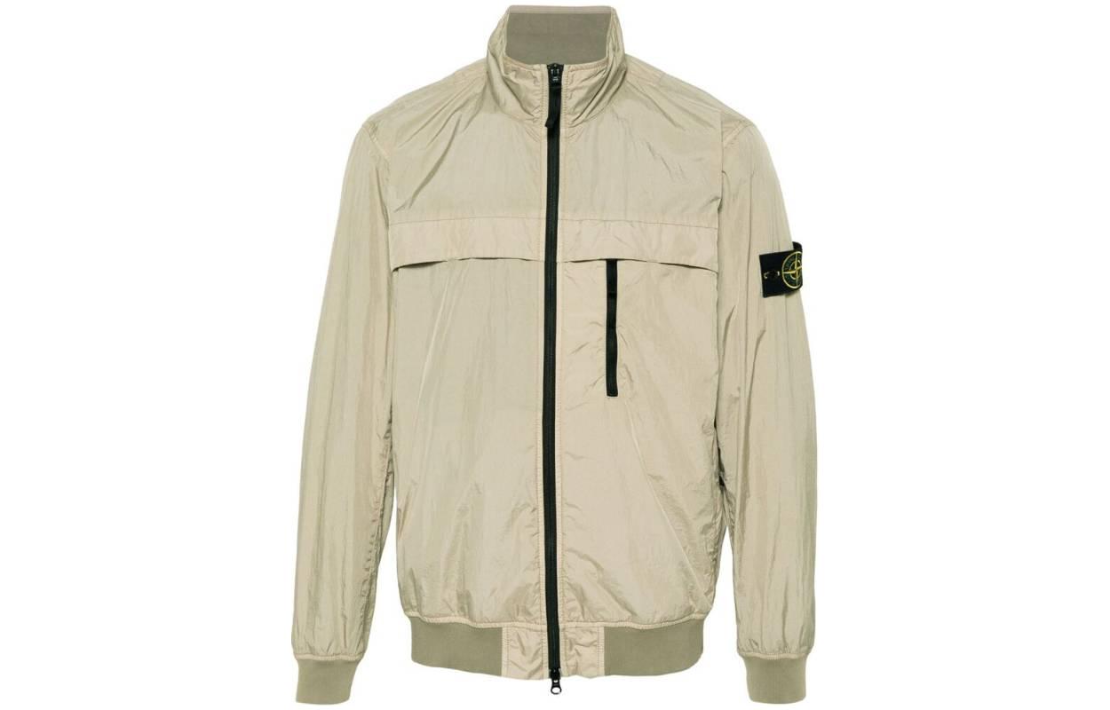 Stone Island SS24 Yellow Lightweight Nylon Jacket with Logo Patch and Zip Pocket 801541022V0095