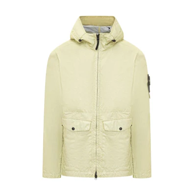 Stone Island SS24 Yellow Waterproof Windbreaker Jacket for Men with Logo 801541123-V0051