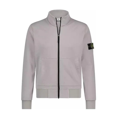 Stone Island SS24 Zip-Up High Collar Jacket Sweatshirt - Purple Gray 801564351-V0064