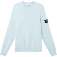 Stone Island SS25 Loose Crewneck Pullover Knit Sweater Light Blue K1S155100005-V0041 Stone Island SS25 Loose Crewneck Pullover Knit Sweater Light Blue K1S155100005-V0041