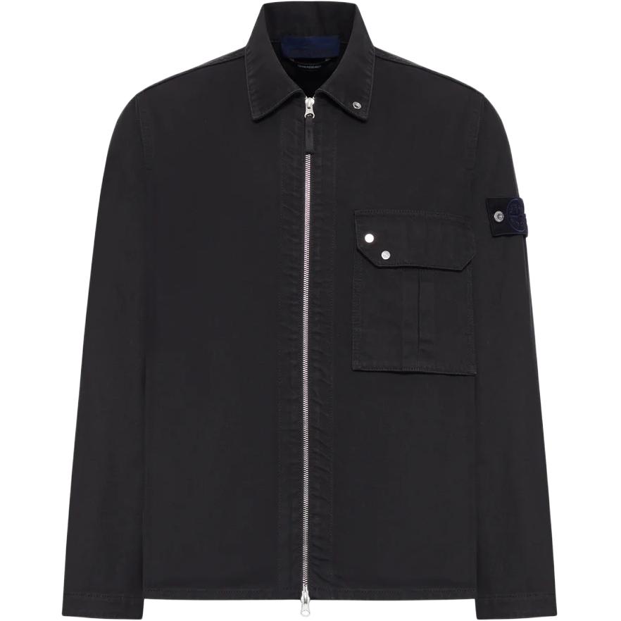 Stone Island SS26 Denim Research Unisex Pocket Zip-Up Long-Sleeve Jacket Shirt L1S141200002S0J24-V0029