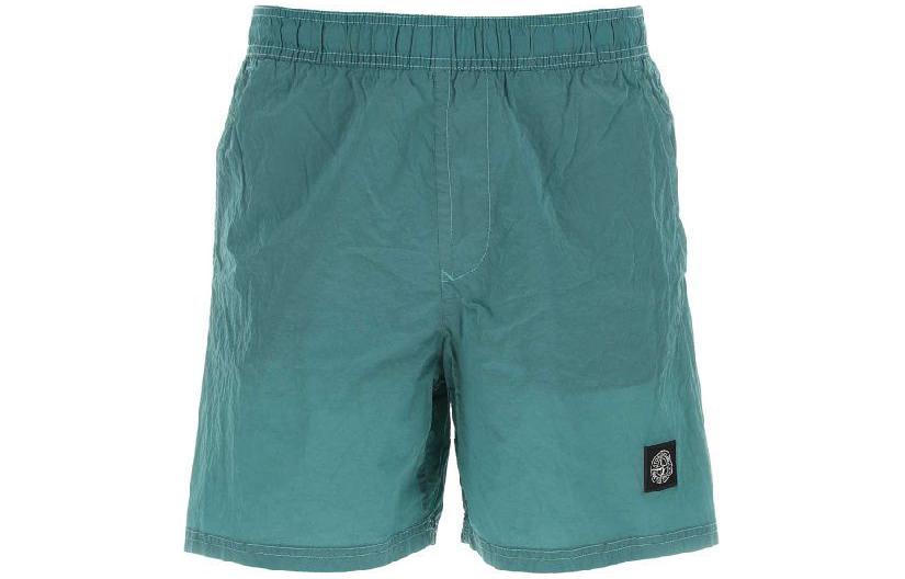Stone Island SS Metal Nylon Elastic Straight Shorts Turquoise Color Men’s Casual. 1015B0943-V0042