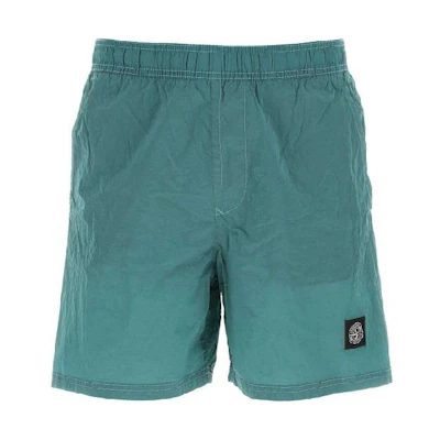 Stone Island SS Metal Nylon Elastic Straight Shorts Turquoise Color Men’s Casual. 1015B0943-V0042