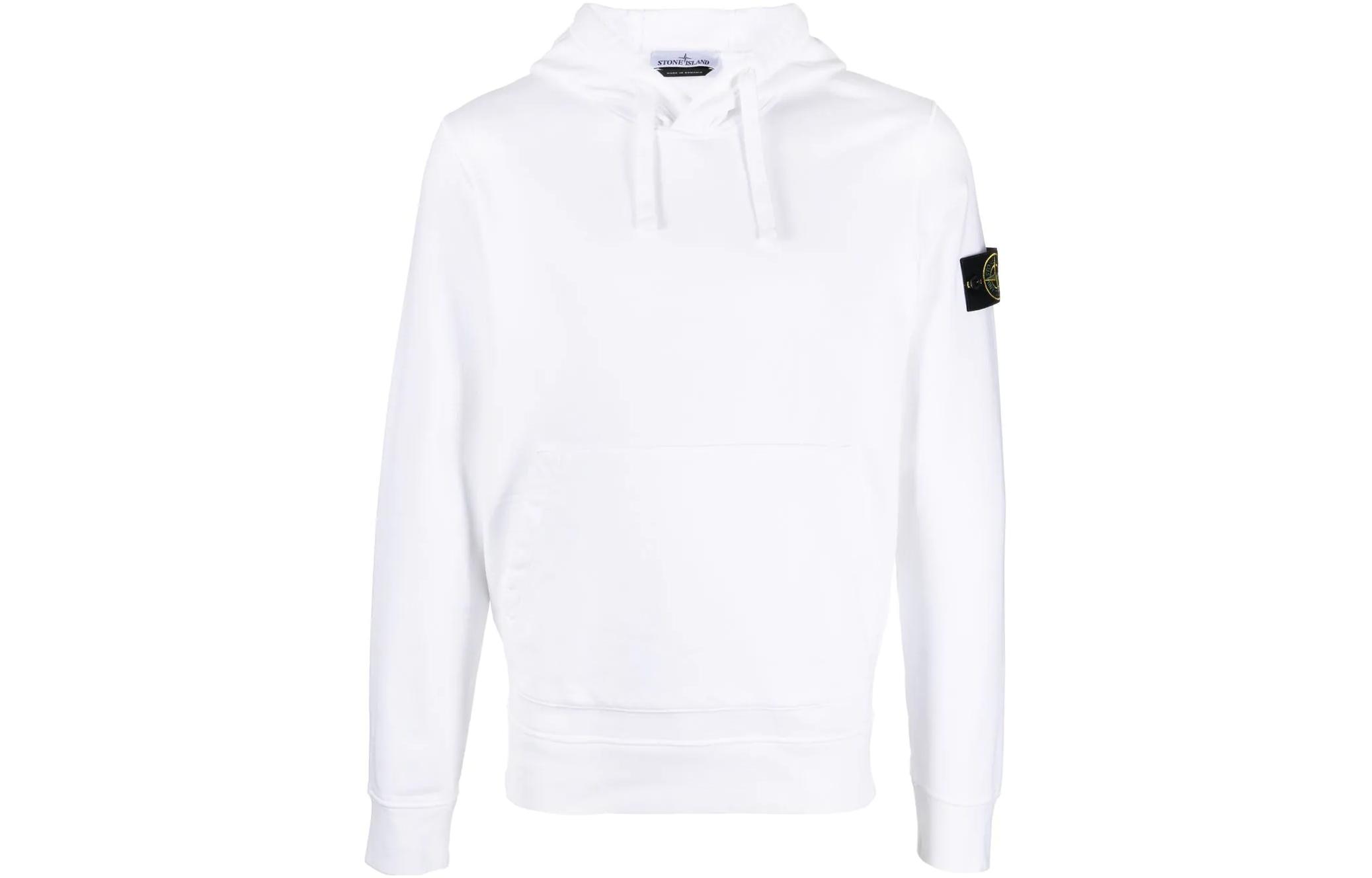 Stone Island Stone Island Logo Drawstring Hoodie White 101564151-A0001