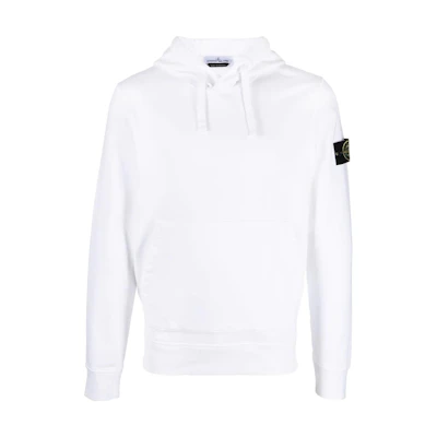 Stone Island Stone Island Logo Drawstring Hoodie White 101564151-A0001