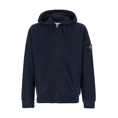 Stone Island Stone Island Logo Hooded Zip-Up Jacket Blue 811563520-V0020
