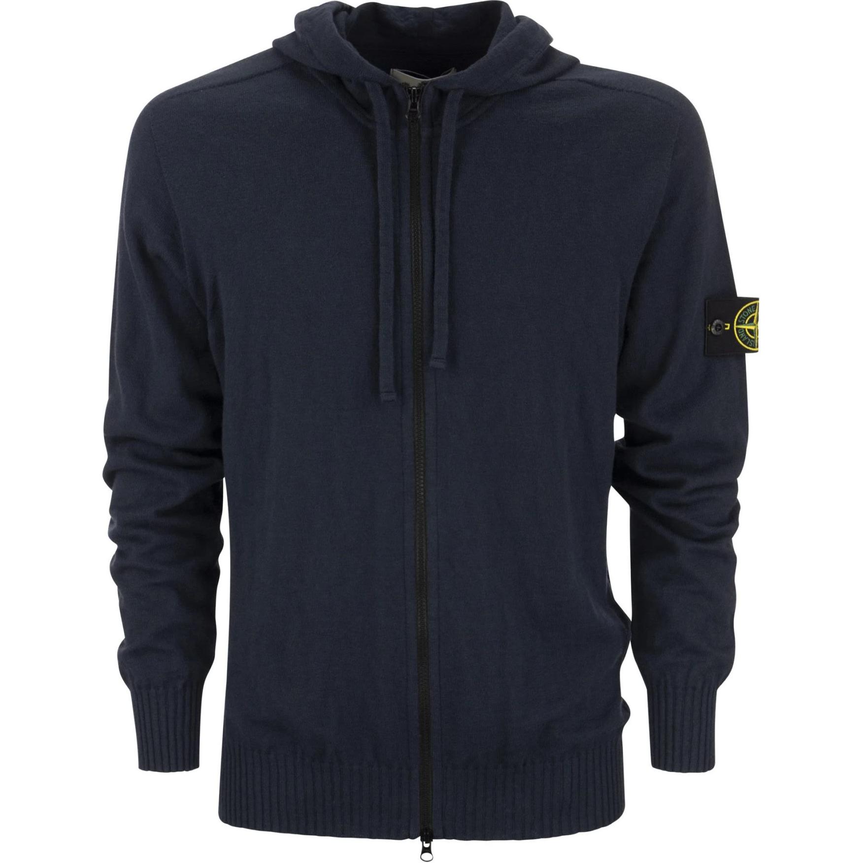 Stone Island Stone Island Logo Hoodie Zip Jacket Navy Blue 7415523B0-V0020