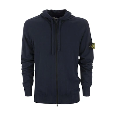 Stone Island Stone Island Logo Hoodie Zip Jacket Navy Blue 7415523B0-V0020