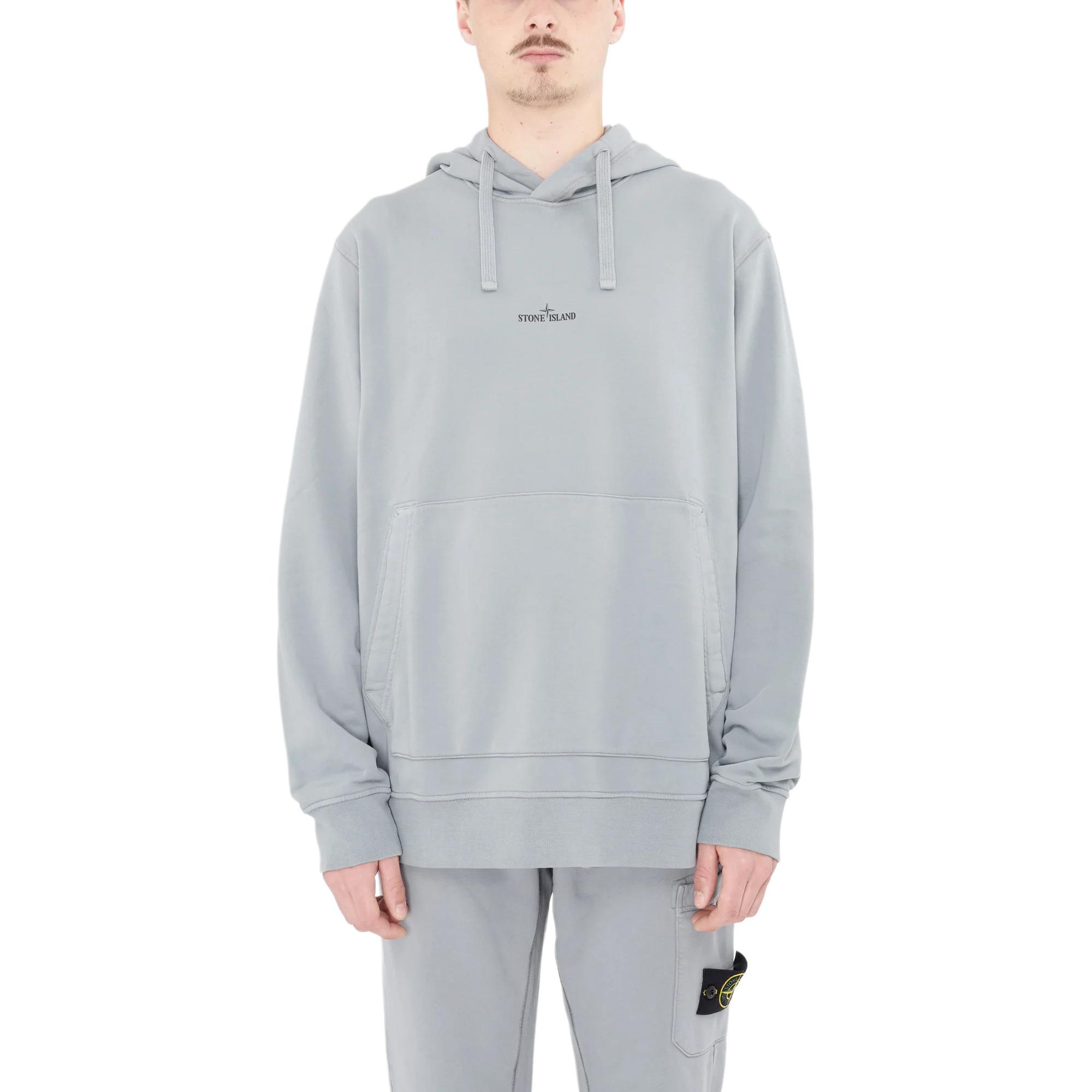 Stone Island Stone Island Logo Print Pullover Hoodie Grey POIZON2406211628