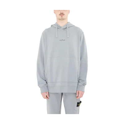 Stone Island Stone Island Logo Print Pullover Hoodie Grey POIZON2406211628