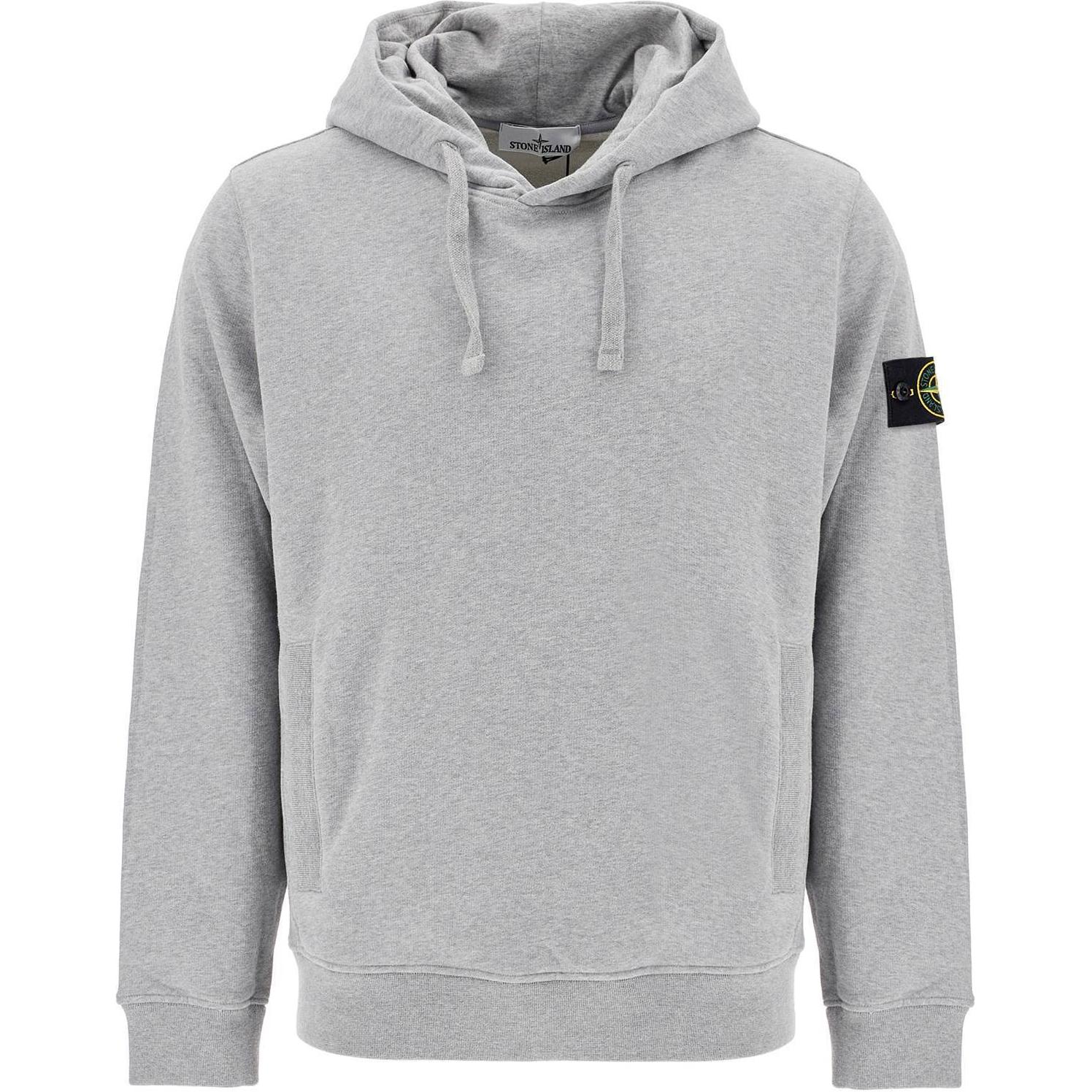 Stone Island Stone Island Solid Color Letter Print Hoodie Men’s Gray 811560820-V0M64