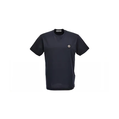 STONE ISLAND Stone Island Solid Color Logo Crewneck T-Shirt Blue Men’s 791524113-A0020