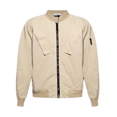 Stone Island Stone Island Solid Color Zip-Up Jacket Beige Mens 801542510-V0095