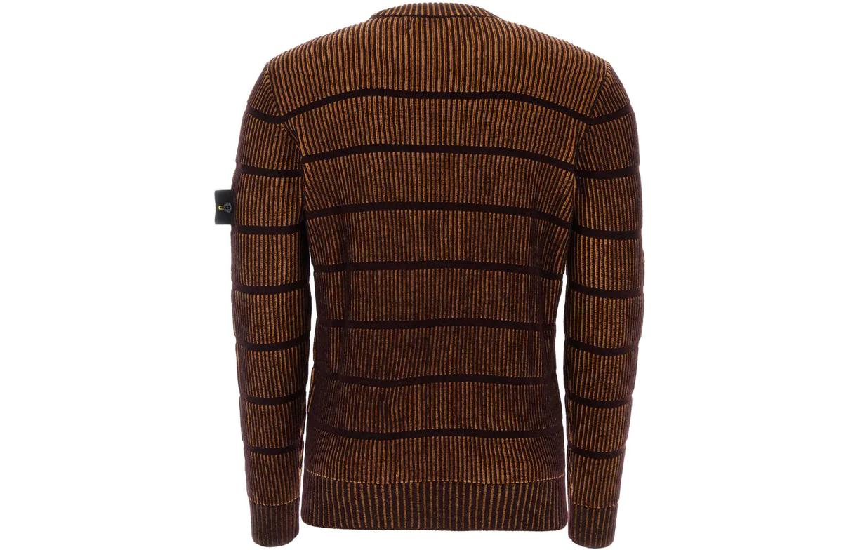 STONE ISLAND Striped Crew Neck Knit Long Sleeve Sweater Brown Men’s. 7915513D1-V0011 圖 3