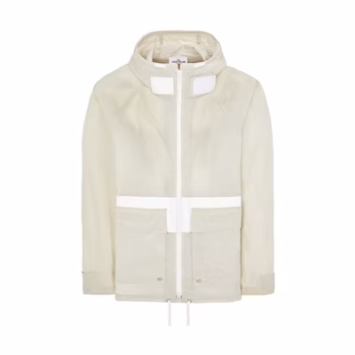 Stone Island Striped Print Nylon Pocket Hooded Jacket Unisex Sand Color 7915436X1-V0095